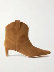 [STAUD] STAUD - Western Wally Suede Ankle Boots - Tan - IT37 IT 37 Brown