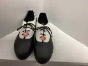 New Bloch Sizes 5 and 6 Chloe and Maude Black and White Leather Tap Shoes