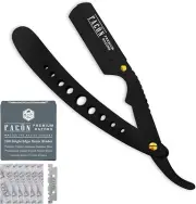 100 BLADES and Facon Professional Classic Straight Edge Barber Razor Salon Quali