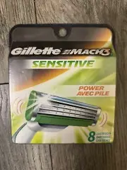 Pack of 8 Gillette Cartridges MACH3 Sensetive Power Razor Blades Refills Shaver
