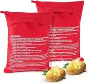 OBTANIM Microwave Potato Cooker, 2 Pack Reusable Baked Pouch, Red