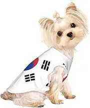 Flag of Republic of Korea print Dog Shirts for Small Dogs Stretchy T-Shirts Lightweight Tank Top Sleeveless Striped Vest