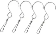 ifundom 4pcs Stainless Steel Hook Hanging Bird Feeder Wind Chime Hook Hanger for Holders Replacement Bird Feeder Hanger for Tree Plant Plants Chimes Swivels Holder Stainless Steel Silver