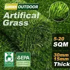Artificial Grass 15mm 30mm Synthetic Fake Lawn 5-20SQM Turf Plastic Plant Mat