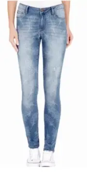 SASS & BIDE Hyper Paradise Blue Patterned Skinny Jeans. Size 24. NWT $290