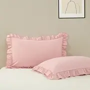 Toddler Pillow Case 14x20, Pink Kids Pillow Case Envelope Closure Pillowcase, Soft Breathable and Non Shrinking Microfiber Pillow Cases Ruffle Pillow Cases