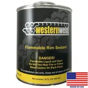 Western Weld 32 Oz Automotive Black Tire Repair Bead Rim Sealer 1 Qt Brush Can