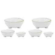 6pc Ecology Speckle Stoneware Nesting Bowl Tableware - Milk/Gold