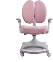 Kids Desk Chair with Wheels Ergonomic Student Chair Kids Computer Desk Chair Adjustable Height and Depth Kids Study Chair 360° Swivel Chair for Boys and Girls (Color : Pink)