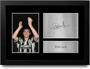 HWC Trading Rob Lee Magpies Gifts Printed Signed Autograph Picture for Football Fans and Supporters - A4 Framed