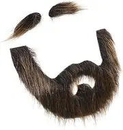 Dark Brown Party Fake Beard and Eyebrow Set - Hilarious Stick-On Mustache for and Adults for Halloween Costumes Cosplay and Fun Dress Up Occasions