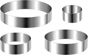 RESFNSE Round Cake Ring Set 4/6/8/10 Inch Biscuit Cutter Circle Cookie Cutters Cake Mold Stainless Steel Pastry Ring for Baking
