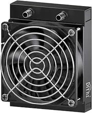 Water Cooling Computer Radiator, 12 Pipe Aluminum Heat Exchanger Liquid Cooling Radiator Heat Sink 120mm with Fan for CPU PC Laser Water Cool System DC12V Black