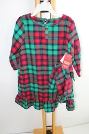 Jammies Families Girls Size 5-6 Gown Doll Nightgown Sleepwear PJ's NWT Plaid