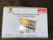 DECOBROS SPICE RACK STAND HOLDER WITH 18 BOTTLES CHROME