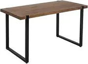 Levede Industrial Dining Table Set for 4, Modern 140cm Long Wooden Kitchen Table with Sturdy Metal Frame & Rustic Brown Finish-Seats 4 Rectangular Counter for Dinner, Kitchen, Restaurant, Dining Room