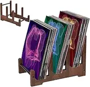 Wood Stand - Album Record Holder, Collection Shelf Display, Space-saving organizer | Desktop organizer for photo books, elegant wooden file holder for bookstores