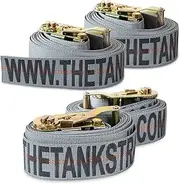 Motorcycle Tie Down Straps (4pk) - 10.000 lb Webbing Break Strength 2'' x 10' Super Heavy Duty Endless Tie Downs with Ratchet Strap