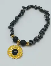 Natural Hematite Gemstone Chips Ankle Bracelet