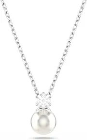 [Swarovski] Matrix Pendant and Necklace Collection, White Crystals or Crystal Pearls in a Rhodium Plated Setting