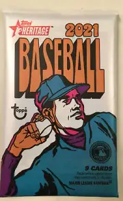 2021 topps heritage baseball UNOPENED FACTORY SEALED PACK 9 CARDS FREE SHIPPING