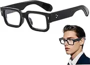 Fashion Glasses for Men Women, HD Shatterproof Square Black Frame Glasses, Anti-UV 400 Blue Light Eyeglasses with Flexible Hinge and Comfortable Nosepads