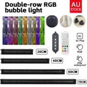LED Aquarium Light RGB Air Bubble Fish Tank Strip Lights Bar Lamp Remote Control