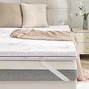 SINWEEK 3 Inch Memory Foam Mattress Topper King Size, Soft and Medium Mattress Pad for Back Pain Relief, High Density Foam Bed Topper with Textured Cover, CertiPUR-US Certified