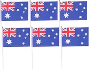 HOODANCOS 50pcs Australia Flag Hand Held Stick Flags Bunting Mini Flags for Party Classroom Decoration