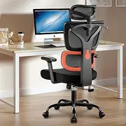 [Winrise] Office Chair Ergonomic Desk Chair, High Back Gaming Chair, Big and Tall Reclining Chair Comfy Home Office Desk Chair Lumbar Support Breathable Mesh Computer Chair(S-Black)