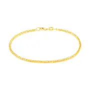9ct Yellow Gold Silver Filled 19cm 60 Gauge Foxtail Bracelet