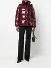 Michael Kors Women Down Quilted Hooded Puffer Jacket XS Shiny Dark Ruby