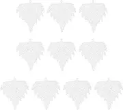 uxcell Leaf Pendants, 10 Pack Metal Tree Leaf Beads Bulk Leaves Charm Mesh for Jewelry Making Bracelet Necklace Earring Keychain Style 7, Silver