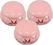BIUDECO Multi-purpose Travel Makeup Containers 3pcs Ceramic Jars for Creams Lipstick Blush Storage