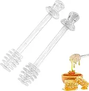 Honey Comb Sticks - 2X Honey Server | Kitchen Tools Clear Stir Wand for Collecting Dispensing Syrup Pot Jar Containers Jam Beverage