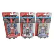 3-PACK Assorted Flat-2-Fast Card Racers [ Assorted Colors / Numbers ]