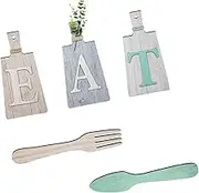 Generic Set of 5 Kitchen Eat Signs with Fork And Spoon Wall Art for Home, A