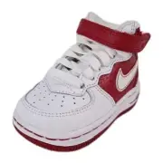 Nike Air Force 1 Mid TD 314197 911 TODDLERS Shoes White/Red Sneakers Size 3c