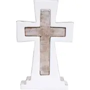 LVD Wooden Ornament Holy Cross Medium Seasonal Decorative Display Home Decor