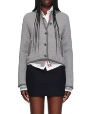 herringbone 3D-knit cardigan IT40,IT44,IT42,IT38,IT36 light gray