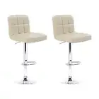Artiss Set of 2/4 PU Leather Gas Lift Bar Stools - Beige/Black/Grey/White