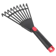 Hand Rake Plastic Gardening Rake Garden Leaf Rake Flower Bed Rake with Handle