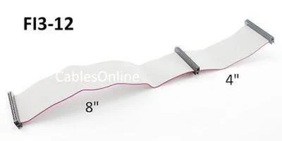 CablesOnline 12" IDE 44Pin Amiga A1200/A600/ 2.5" Laptop 2-Drive Ribbon Cable