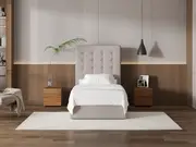 My Style Buttoned Headboard & Standard Base - King Single / Haze / Gas Lift Base
