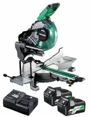 HiKOKI C3610DRA(HAZ) - 36V Brushless 255mm Slide Compound Mitre Saw Kit (2 x 8.0/4.0Ah)