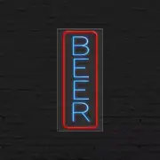 Beer Sign for Business Displays | LED Flex Neon | 13"W x 32"H x 1"D