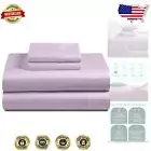 Softest 100% Cotton Percale Sheet Set, 300TC, Twin, Lavender - 16” Deep Pocket