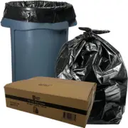 Carton of 250 Black Heavy Duty Bin Liners 55 Litre, (83 X 63Cm), 5X50 Pack, Heav