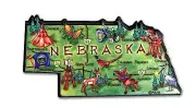 Nebraska the Cornhusker State Artwood Jumbo Fridge Magnet