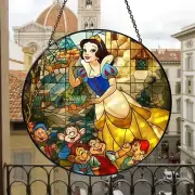Snow White and The Seven Dwarfs Stained Glass Suncatcher, Snow White Suncatcher